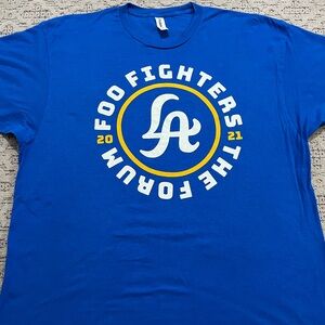 🎸 '21 Foo Fighters Band Blue & Gold Rams / Dodgers Live At Forum Soft Tee